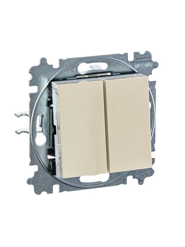 Выключатель 2-кл. СП Levit IP20 сл. кость/бел. ABB 2CHH590545A6017 2