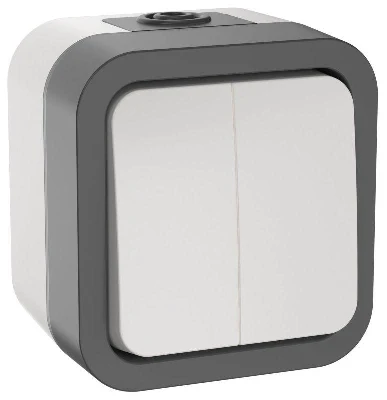 Выключатель 2-кл. ОП TORS TS205 10А IP55 бел. IEK TS-V20-0-10-55-K41