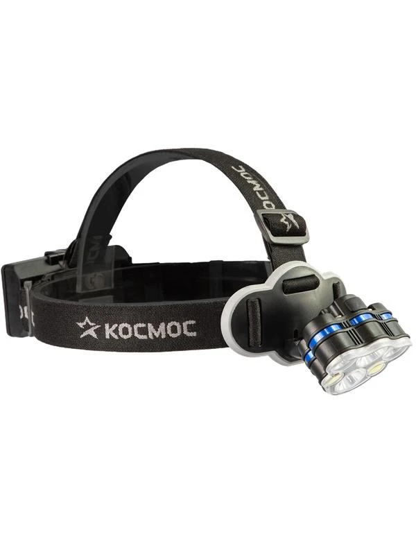 Фонарь налобный 2х4Вт T6 2х2Вт XPE 2x2Вт COB /Li-ion 2х1200мА.ч ABS пластик КОСМОС KOC852Lit 2