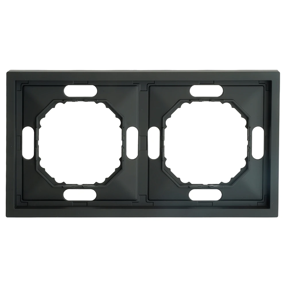 Рамка STEKKER, PFR00-5002-05 2-местная, серия Эмили, черный уголь, soft touch 49859 1
