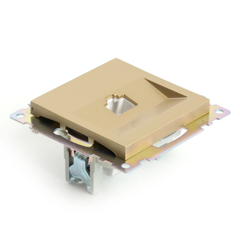 Розетка компьютерная 1-местная RJ-45 (механизм), STEKKER, GLS00-7107-08, серия Катрин, золото 49227 1