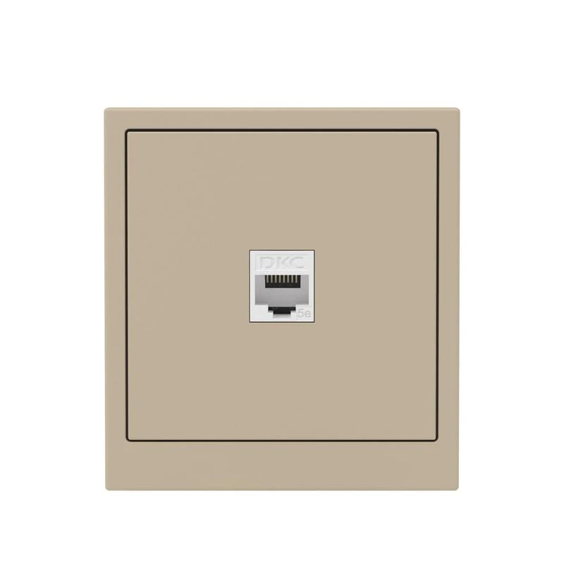 Розетка компьютерная 1-м KANT RJ45 кат.5E без шторки ванильн. марципан DKC 7015663 5