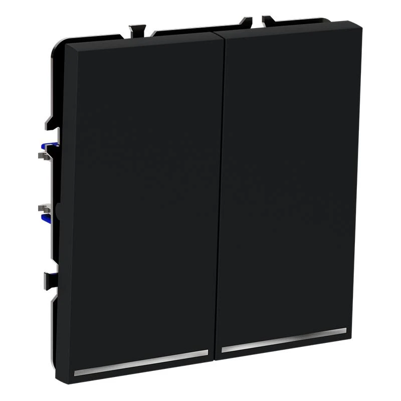 Переключатель проходной 2-кл. СП S70 10А с подсветкой механизм графит Voltum VLS020407 2