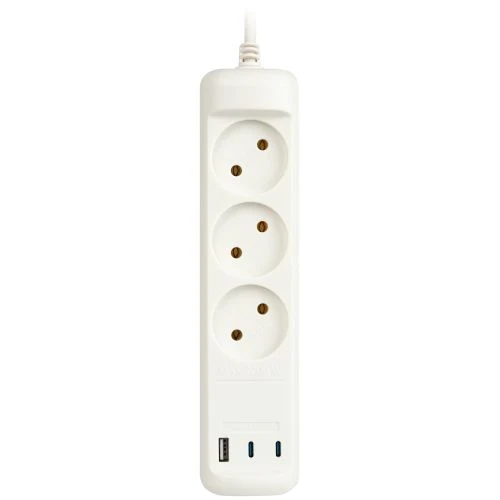 Удлинитель электрический U-3-1.5m-USB-W 3 розетки + 3xUSB A+C 1.5м 10А бел. Эра Б0069075 2