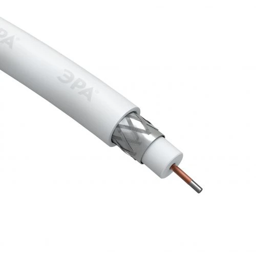 Кабель коаксиальный RG-6U CCS/оплетка Al 48% PVC 75Ом бел. (м) RL-48-PVC100 Simple Эра Б0044596 1