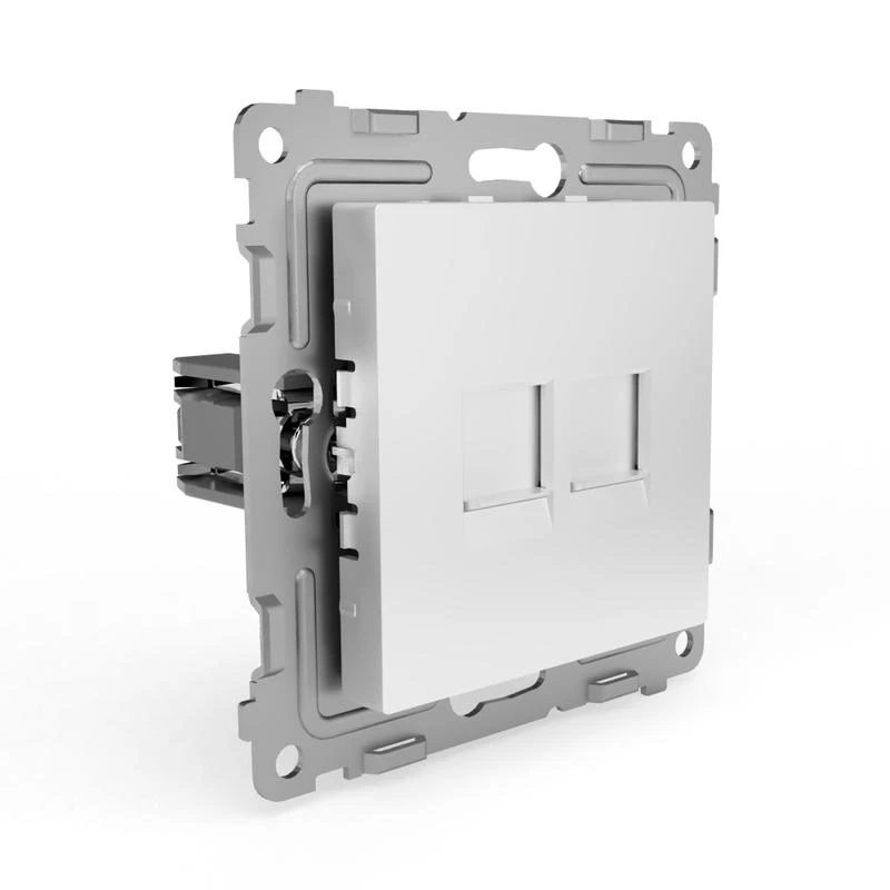 Розетка компьютерная 2-м СП Pixel RJ45 кат.5E механизм бел. TOKOV ELECTRIC TKE-PX-RC2-C01 2