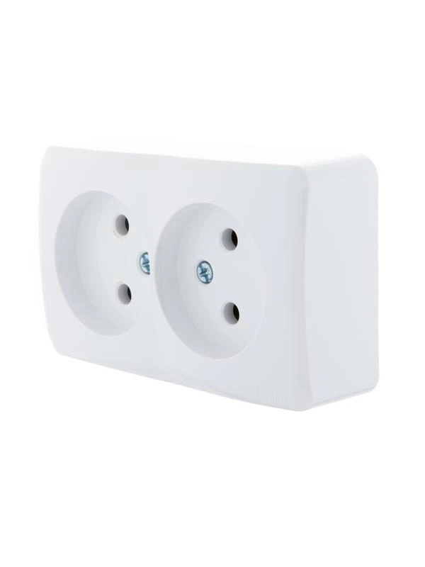 Розетка 2-м ОП Viola 16А IP20 без заземл. бел. LEZARD 751-0200-128 3