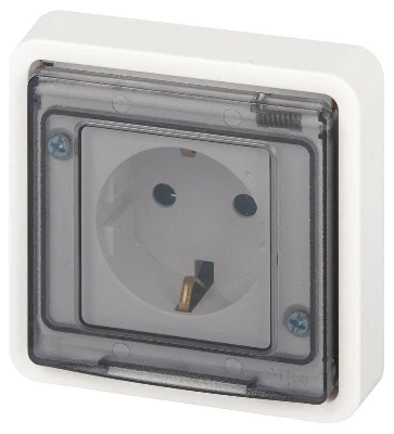 Розетка Эксперт 11-2522-01 2P+E IP55 шторки 16А-250В СУ бел. Эра Б0063281