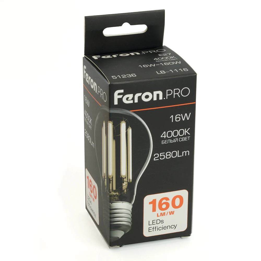 Лампа светодиодная Feron.PRO LB-1116 Шар E27 16W 175-265V 4000K 51236 8