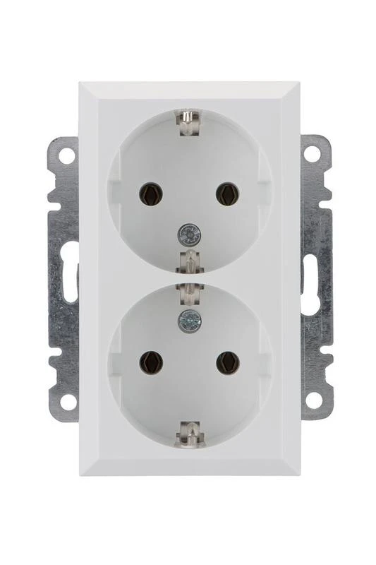 Розетка 2-я с/з СП Karea 16А IP20 бел. Makel 56001082 1