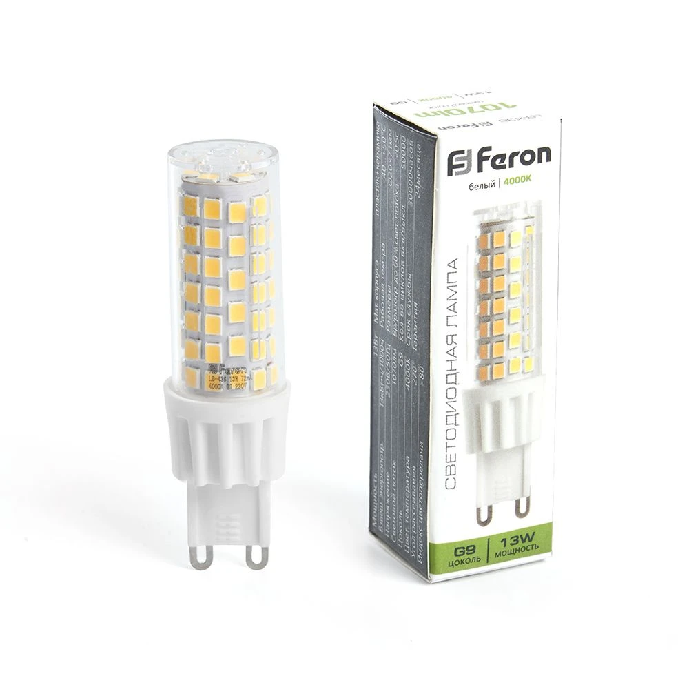 Лампа светодиодная Feron LB-436 G9 13W 175-265V 4000K 38153 2