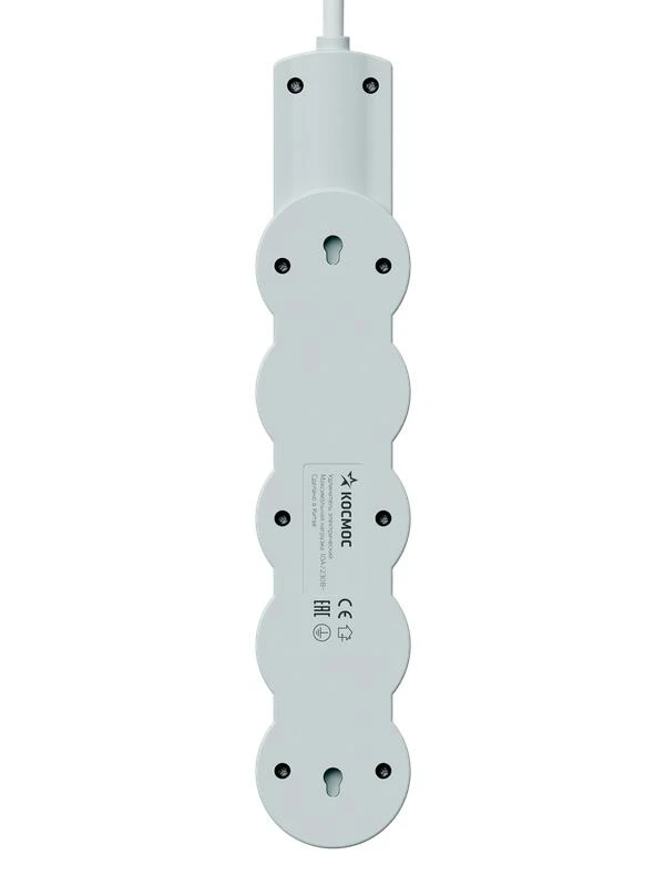 Удлинитель 4х3м с заземл. 10А IP20 USB type-Aх2 + type-C 2500Вт 220В ПВС 3х1 с выкл. бел. КОСМОС YKsm3m4g-Z-VU10А-W 6
