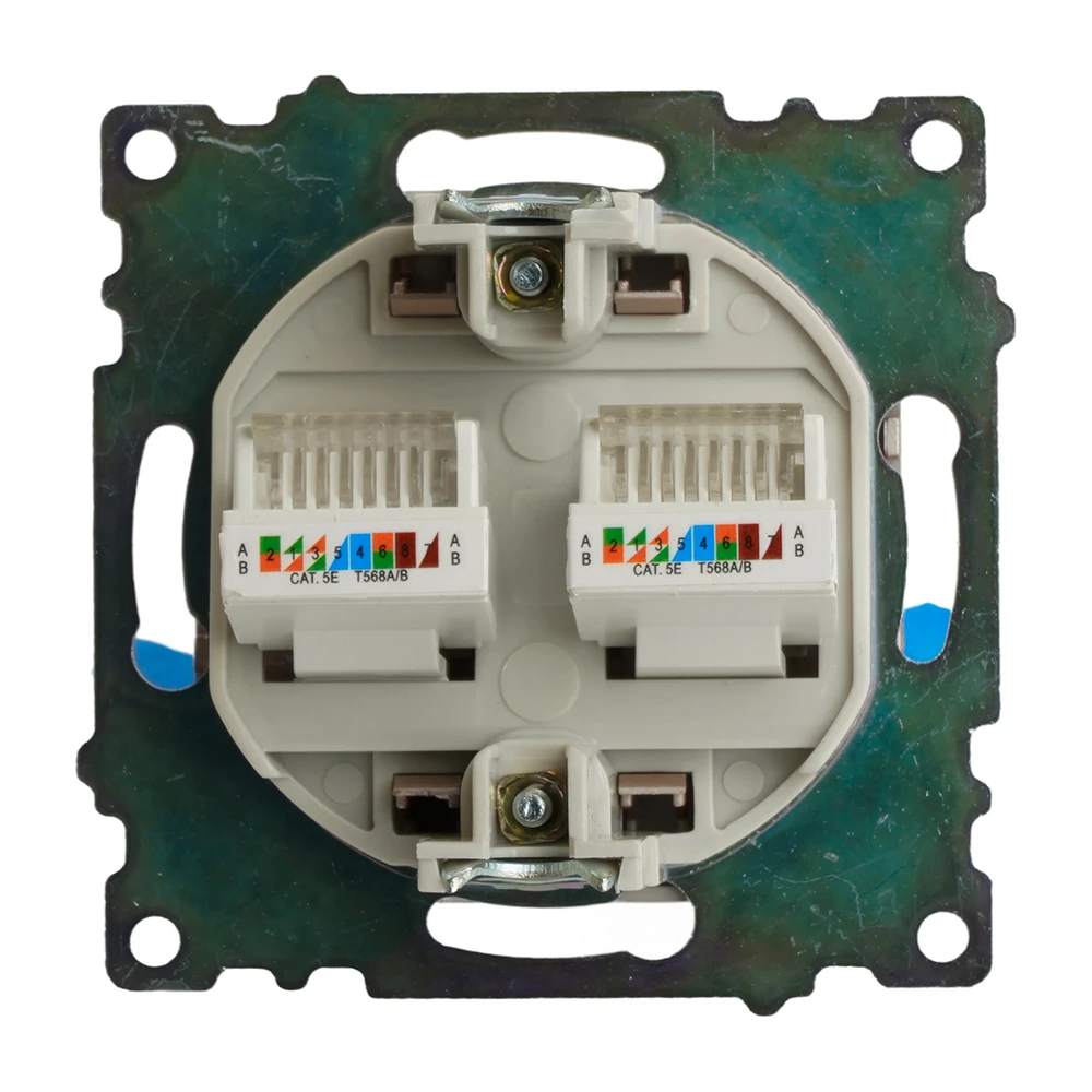 Розетка компьютерная 2-местная RJ-45 (механизм) STEKKER GLS00-7109-02, серия Катрин, шампань 50004 8