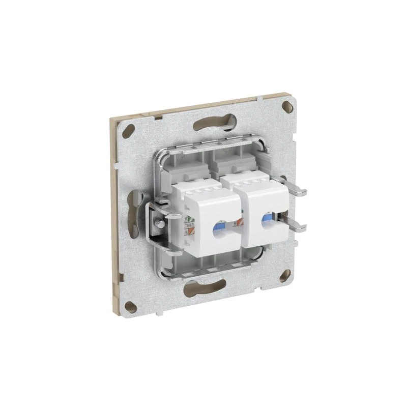 Розетка компьютерная 2-м KANT RJ45 кат.6A без шторки ванильн. марципан DKC 7015674 4