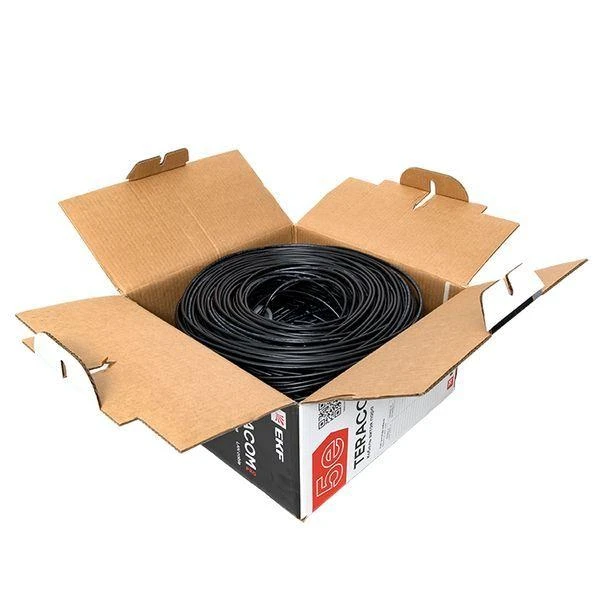 Кабель витая пара F/UTP кат.5E 4 пары 24 AWG solid внешн. LDPE черн. (м) TERACOM PRO EKF TRP-5EFTP-04PE-BK-OUT3 5