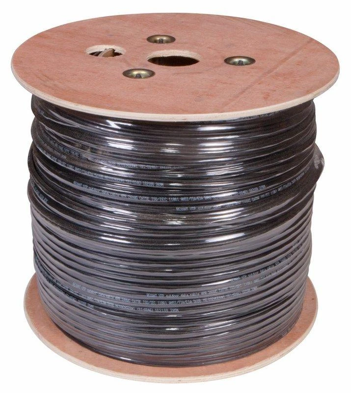Кабель витая пара U/UTP кат.5E 4х2х24AWG solid CU PE Outdoor трос черн. (м) Rexant 01-0046 3