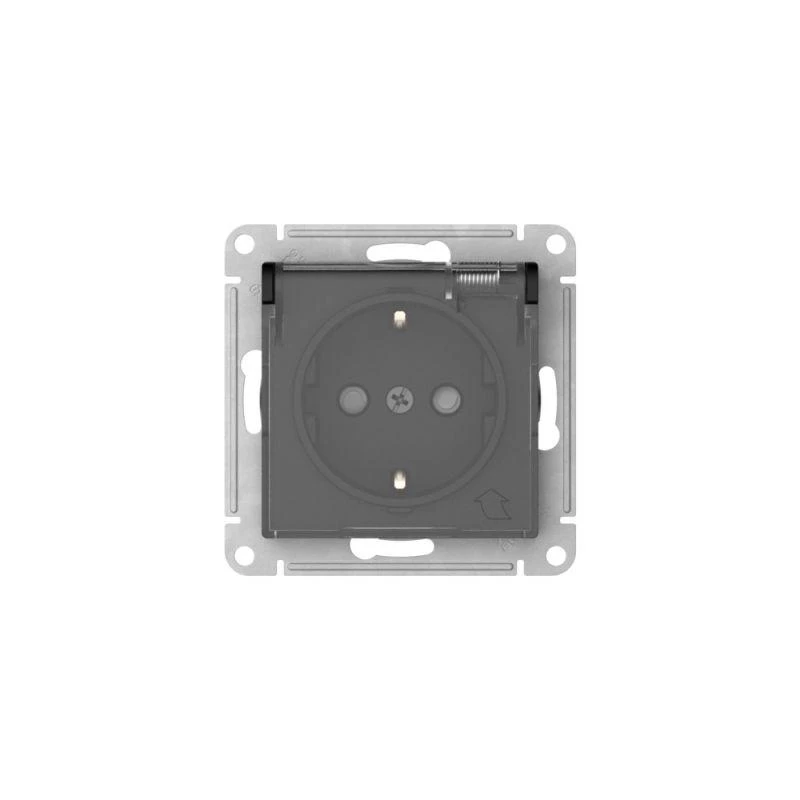 Розетка AtlasDesign Aqua 16А IP44 с заземл. защ. шторки с прозр. крышкой быстрозажим. клем. механизм карбон SE ATN441046S 3
