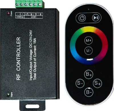 Контроллер для светодиодной ленты с П/У черный, 12-24V, LD55 21557