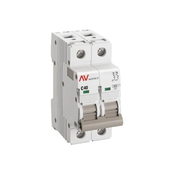 Выключатель автоматический модульный 2п C 40А 6кА AV-6 AVERES EKF mcb6-2-40C-av 1