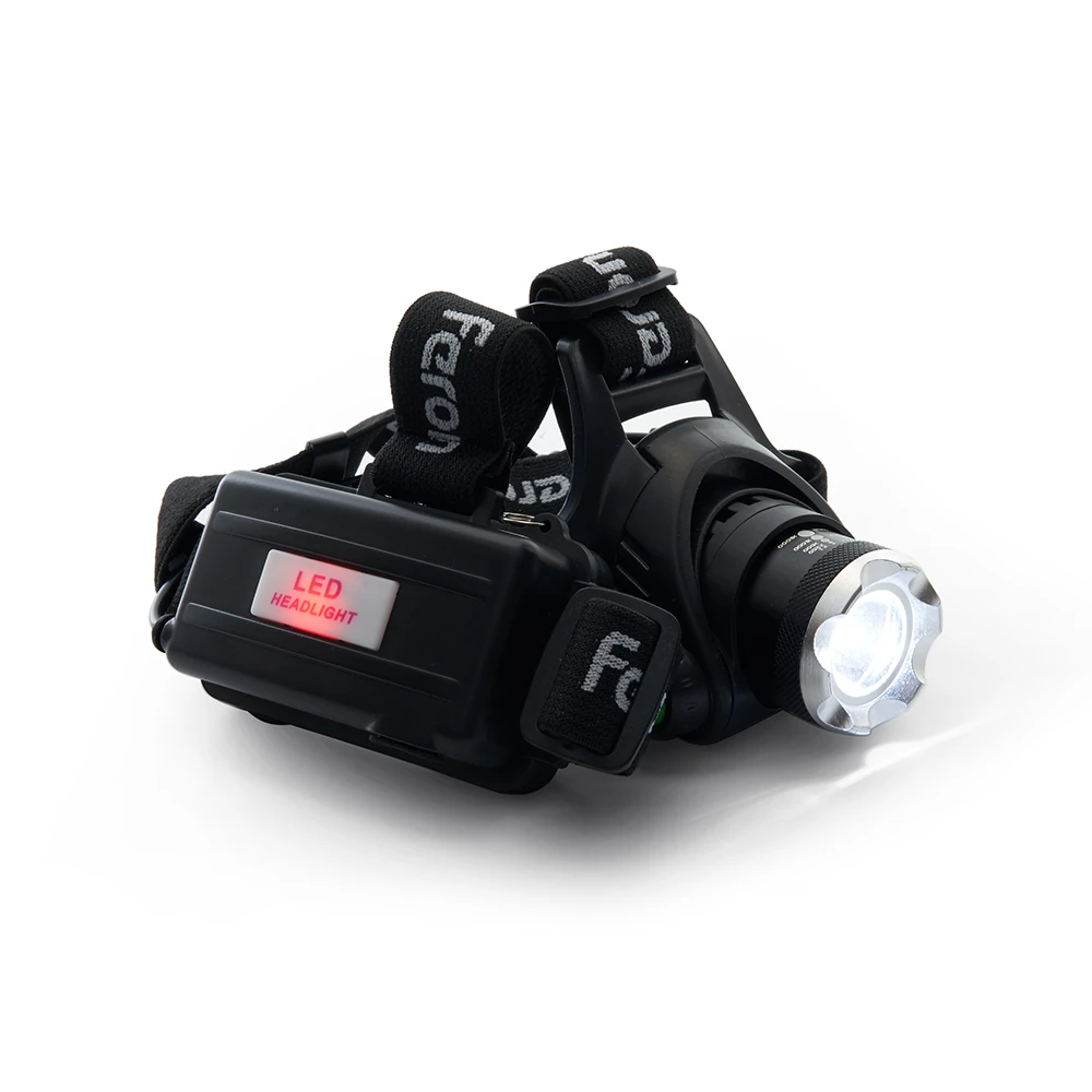 Фонарь налобный FERON TH2305 ZOOM c аккумулятором 5W, 2*18650 IP44 пластик/алюминий 41709 1