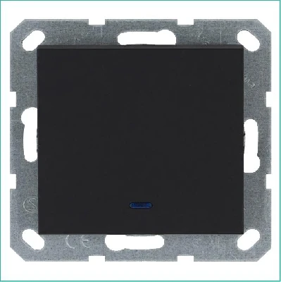 Выключатель 1-кл. 10А IP20 с подсветкой механизм черн. матовый soft touch Jasmart G3011NPB