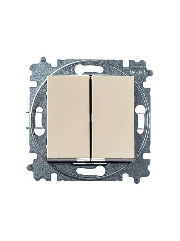 Выключатель 2-кл. СП Levit IP20 сл. кость/бел. ABB 2CHH590545A6017 3