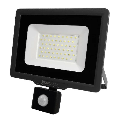 Прожектор светодиодный PFL-C3 SENSOR 50Вт 6500К IP65 ДО закален. прозр. стекло датчик движения инфракрасный Pro JazzWay 5026940A