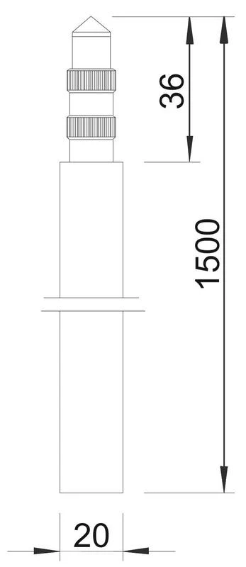 Стержень заземления безмуфтовый d20мм сталь гор. цинк. OBO 5000750 1