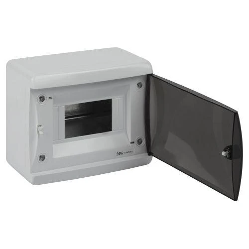 Корпус навесной ЩРН-П-6 ЭРА COMFORT IP41 прозр. крышка пластик. бел. ЭРА Б0067468 5