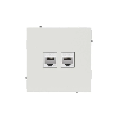 Розетка компьютерная 2-м KANT RJ45 кат.6A без шторки бел. песок DKC 7010674