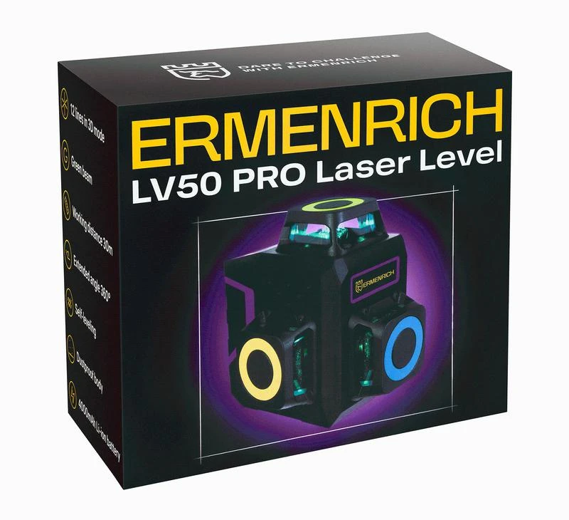 Уровень лазерный PRO LV50 фиолет. Ermenrich 84086 9