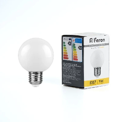 Лампа светодиодная Feron LB-37 Шарик матовый E27 1W 230V 2700K 25878