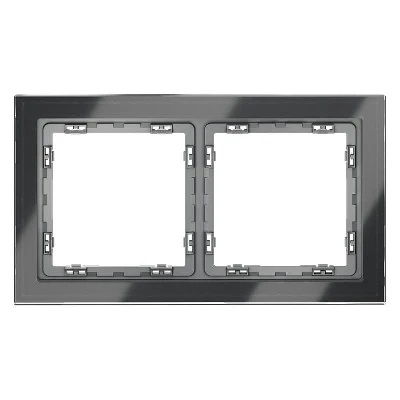 Рамка 2-м S70 стеклян. графит Voltum VLS110207