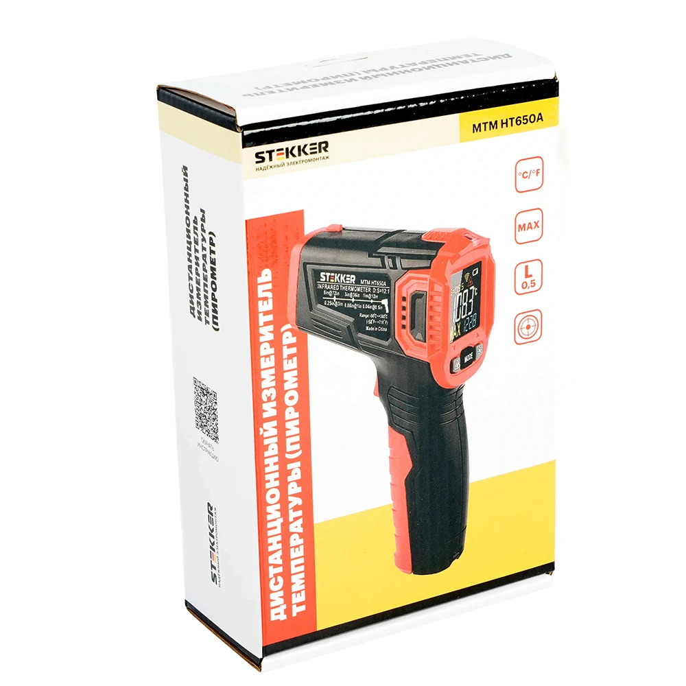 MTM HT650A Дистанционный измеритель температуры (пирометр), 2 батареи тип ААА 1,5В, черный/красный 49998 9