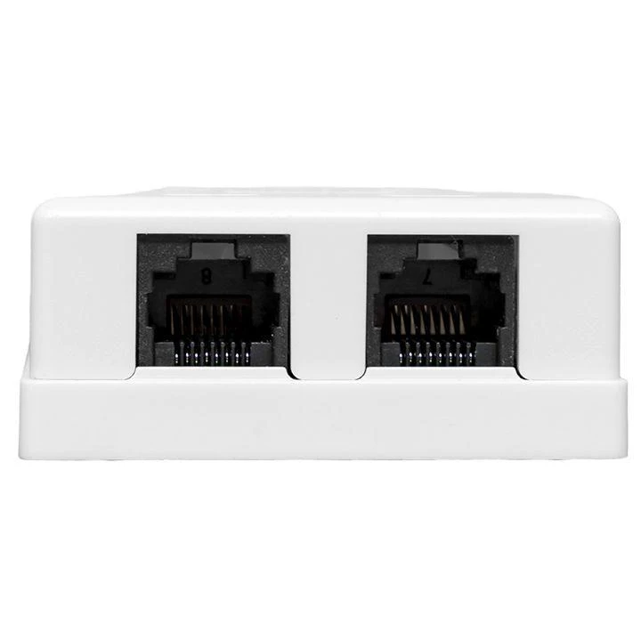 Розетка настенная TERACOM кат.5E неэкранированная 2 порта RJ-45 Dual IDC бел. EKF TRC-WBOX-2RJ45-5EUTP-WH 1