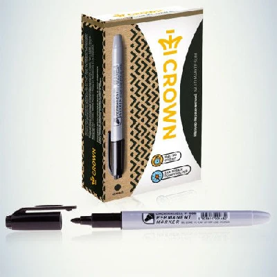 Маркер перманентный "Multi Marker Slim" 2мм пулевидный черн. 207899 Crown Б0048243