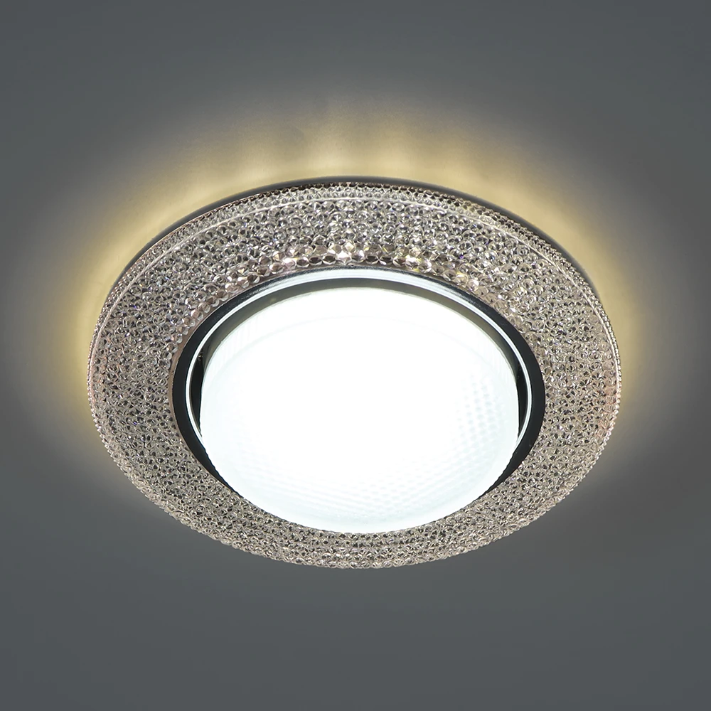 Светильник встраиваемый с белой LED подсветкой Feron CD4046 потолочный GX53 без лампы, прозрачный, хром 41908 3
