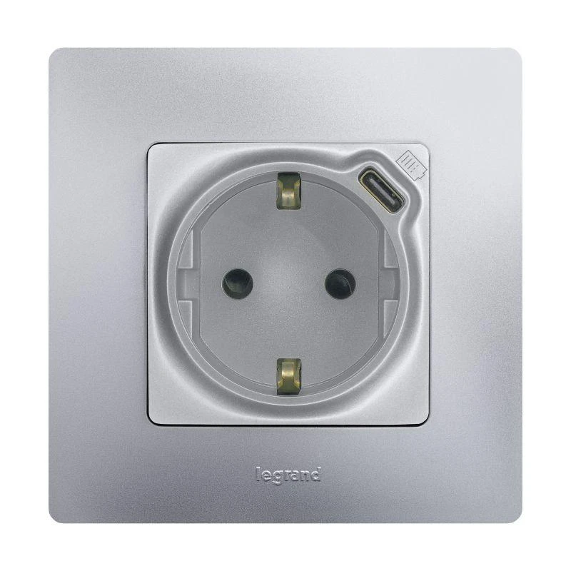 Розетка USB C Etika 16А 250В 1500мА 7.5Вт с заземл. защ. шторки безвинт. зажимы алюм. IEK 672488 2