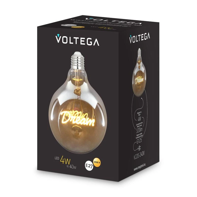 Лампа светодиодная Loft Led G125 4Вт 2500К E27 Voltega 8552 5