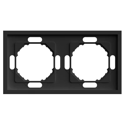 Рамка STEKKER, PFR00-5002-05 2-местная, серия Эмили, черный уголь, soft touch 49859