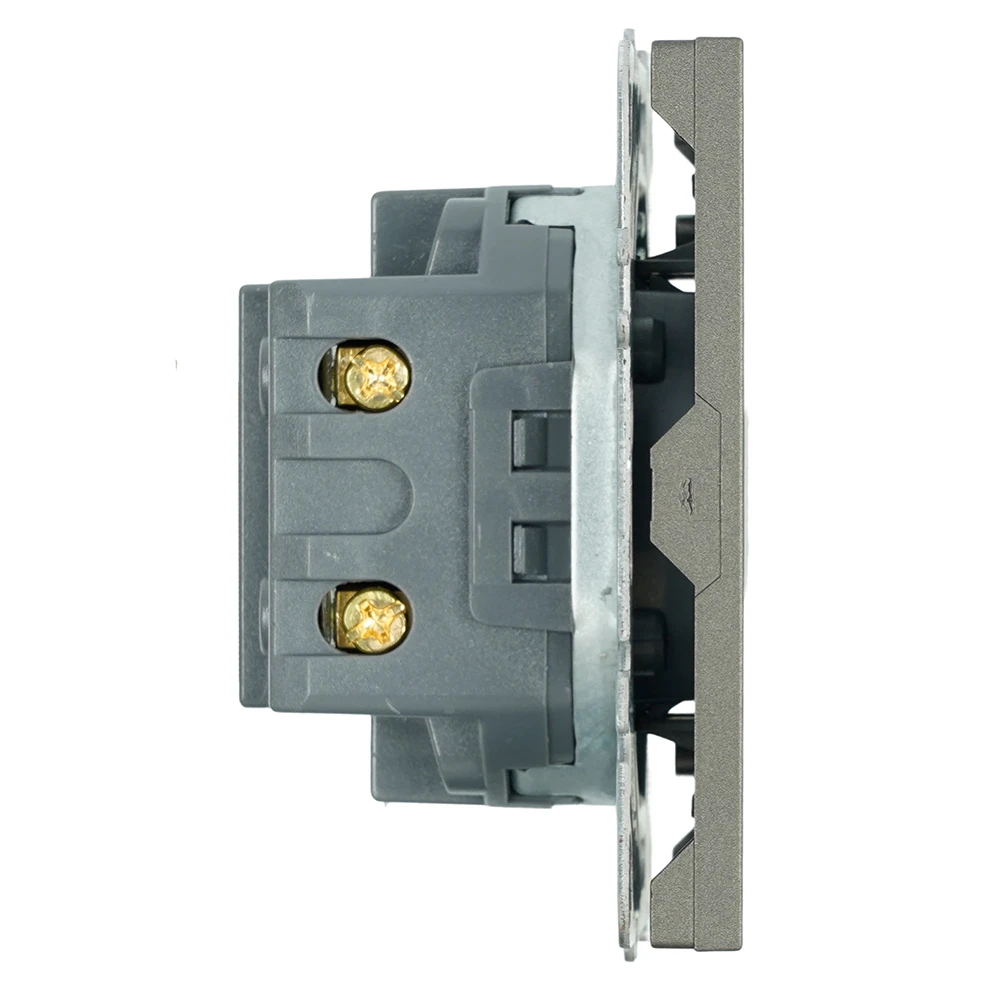 Розетка 2-местная USB + Type C (механизм), STEKKER, 250В, 20W, серия Эмили, RST10-5115-09, антрацит, soft touch 49931 2