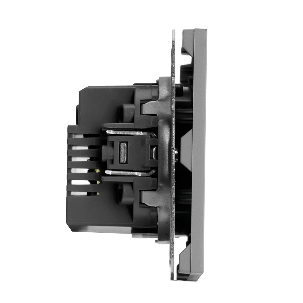 Розетка 2-местная USB + Type C (механизм), STEKKER, 250В, 20W, серия Эмили, RST10-5115-10, платиново-серый, soft touch 49957 3