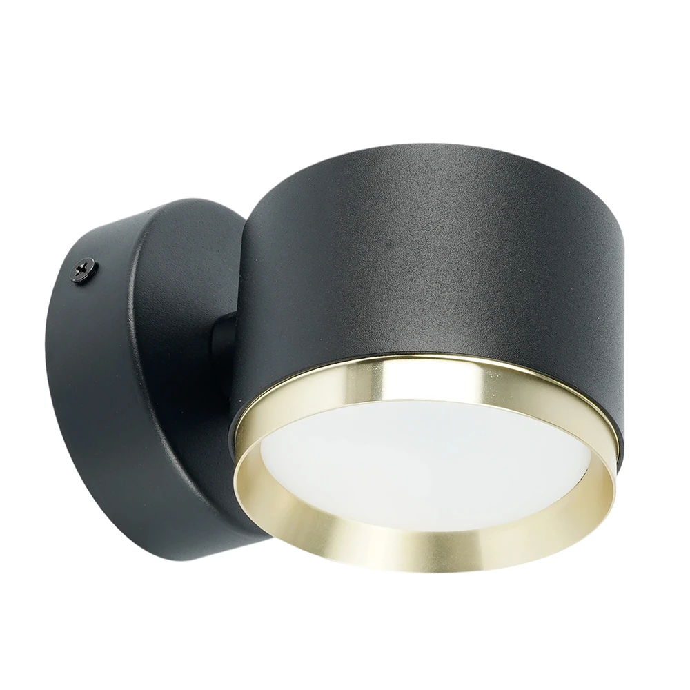 Светильник настенный Feron HL4598 Barrel DUET 12W, 230V,GX53, черный + золото IP20 52019 4