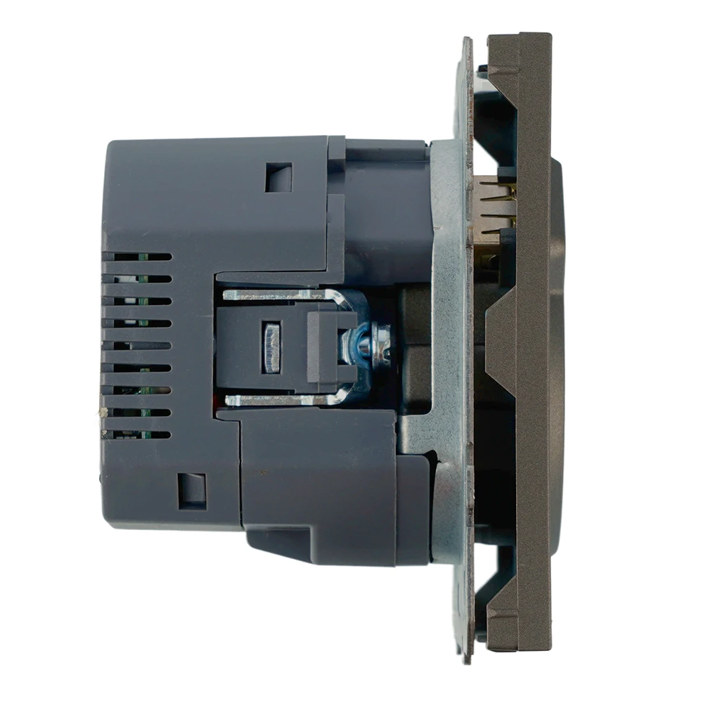 Розетка 1-местная з/ш с/з 16А + USB + Type C (механизм), STEKKER, 250В, 20W, серия Эмили, RST16-5119-09, антрацит, soft touch 50361 3