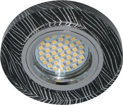Светильник встраиваемый с белой LED подсветкой Feron 8383-2 потолочный MR16 G5.3 черно-белый 28583