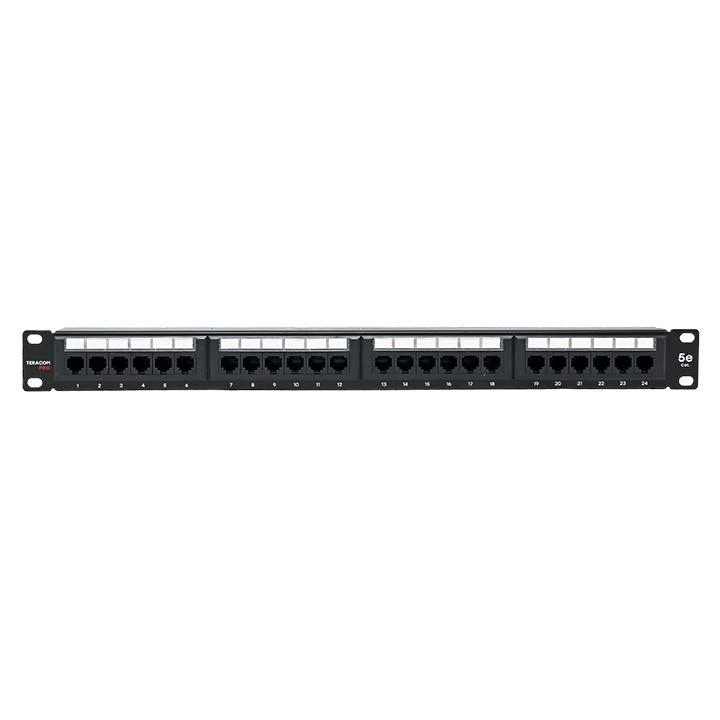 Патч-панель 19дюйм 1U кат.5E UTP неэкранир. 24 порта RJ45 Dual IDC с органайзером TERACOM PRO EKF TRP-PPNL-5EUTP-C1U24 1