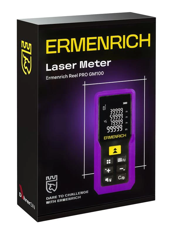 Рулетка лазерная Reel PRO GM100 фиолет. Ermenrich 85313 6