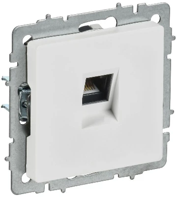Розетка компьютерная СП BRITE РК10-БрАБ RJ45 кат.5E механизм арктич. бел. IEK BR-K10-1-K91