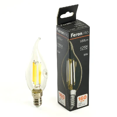 Лампа светодиодная Feron.PRO LB-1216 Свеча на ветру E14 6W 175-265V 4000K 51263