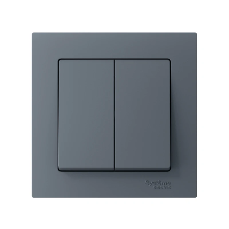 Выключатель 2-кл. СП AtlasDesign 10А IP20 (сх. 5) 10AX в сборе грифель SE ATN000752 1